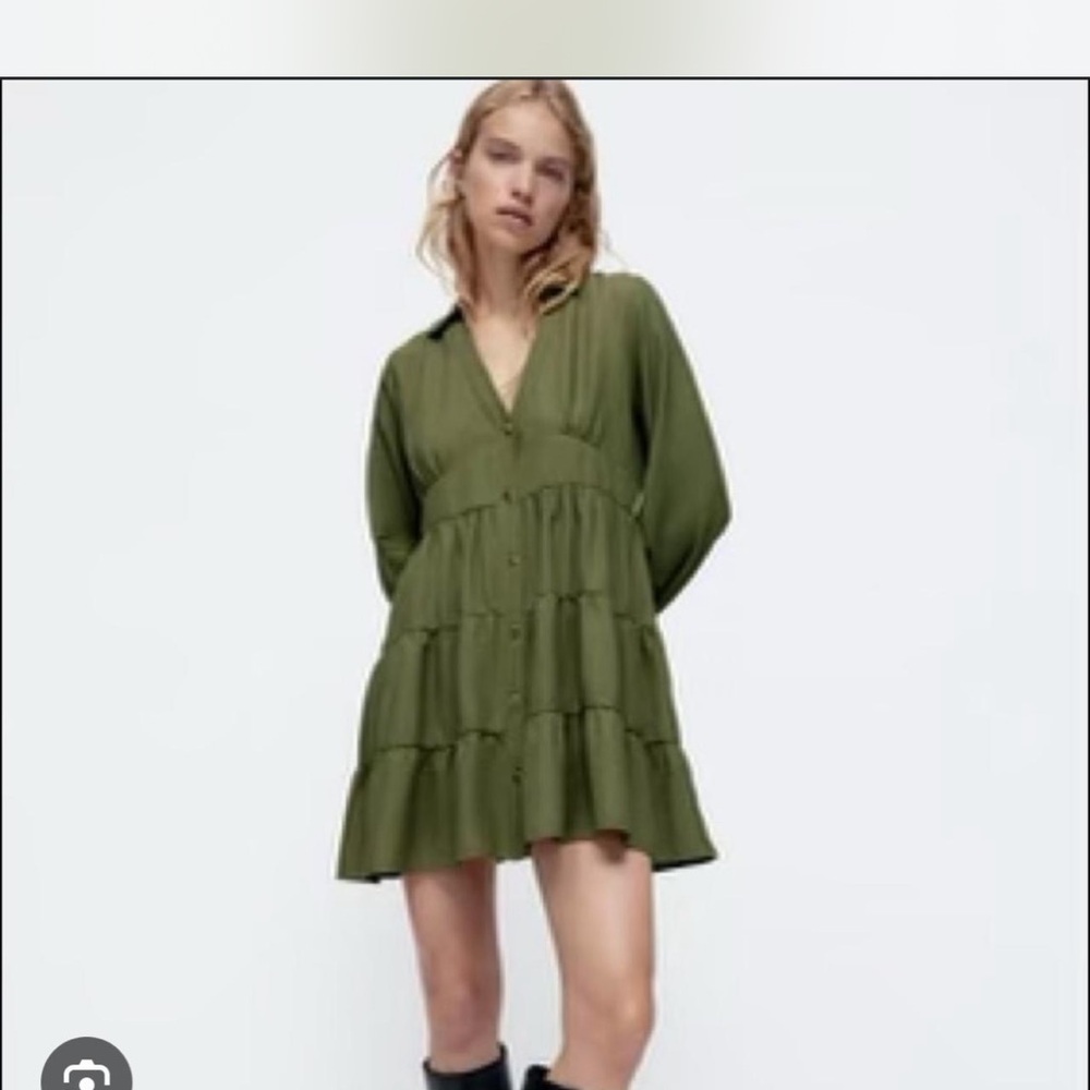 Zara Olive Green Mini Dress